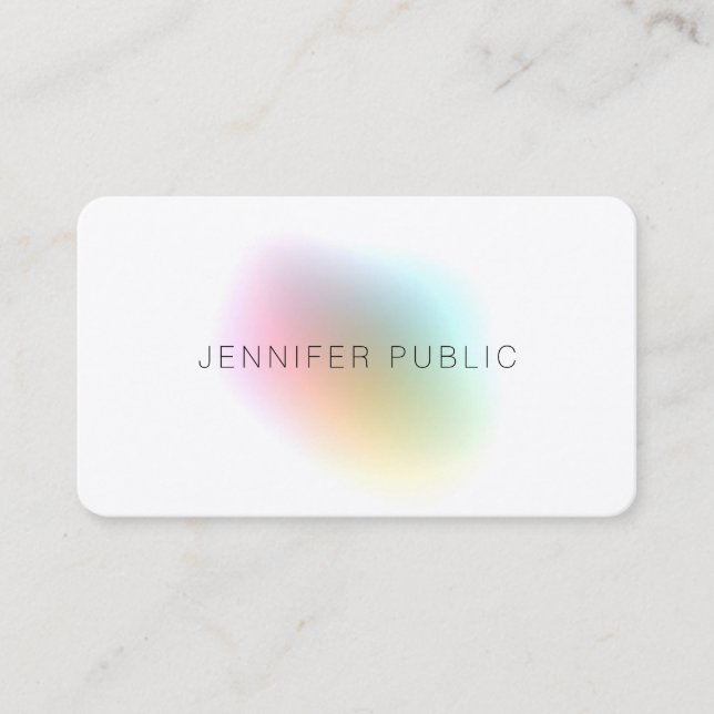 Modern Colourful Template Elegant Silk Finish Business Card (Front)