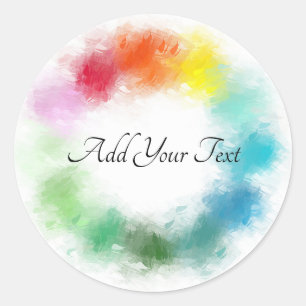 Modern Colourful Template Hand Script Elegant Classic Round Sticker