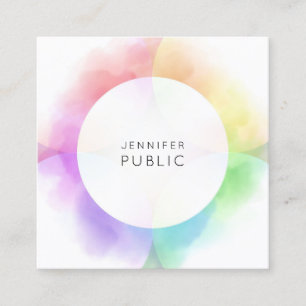 Modern Colourful Template Minimalist Elegant Trend Square Business Card