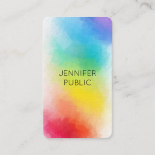 Modern Colourful Template Rainbow Colours Elegant Business Card