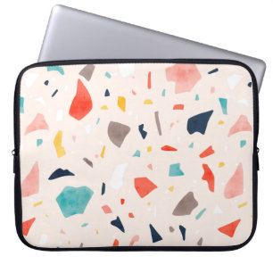 Modern colourful Terrazzo seamless patterns with c Laptop Sleeve