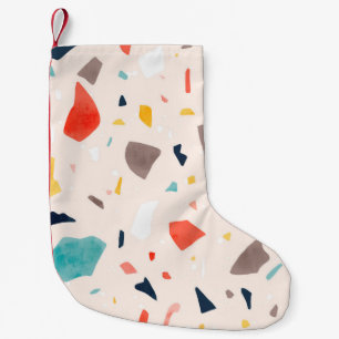 Modern colourful Terrazzo seamless patterns with c Small Christmas Stocking