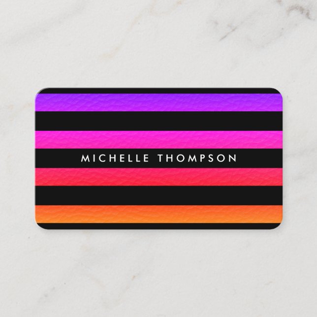 Modern Colourful Texture with Black Stripes Business Card (Front)