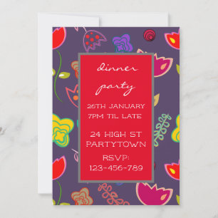 Modern colourful theme pattern design party theme invitation