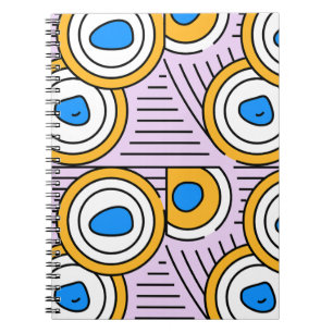 Modern colourful Tibet abstract pattern in purple Notebook