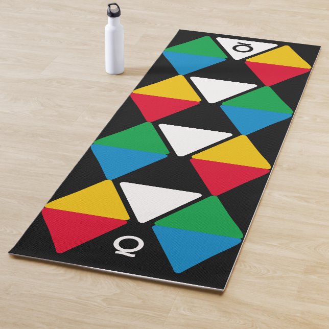 Modern Colourful Triangles Monogram Yoga Mat (In Situ)