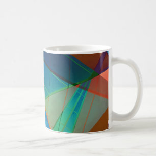 Modern, colourful triangles, trapezoid shapes art coffee mug