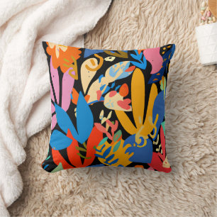 Modern colourful tropical floral pattern. Cute bot Cushion