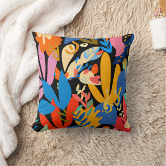 Modern colourful tropical floral pattern. Cute bot Cushion