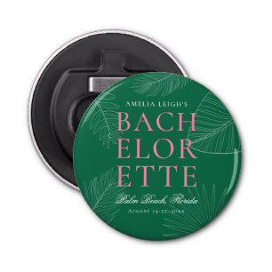 Modern Colourful Tropical Palm Leaves Bachelorett Bottle Opener