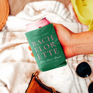 Modern Colourful  Tropical Palm Leaves Bachelorett Can Cooler