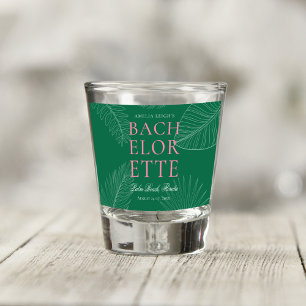 Modern Colourful  Tropical Palm Leaves Bachelorett Shot Glass