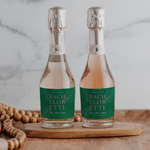 Modern Colourful  Tropical Palm Leaves Bachelorett Sparkling Wine Label