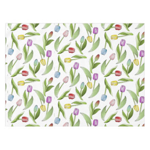 Modern Colourful Tulip Floral Pattern Tablecloth