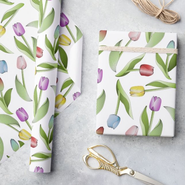 Modern Colourful Tulip Wrapping Paper (Creator Uploaded)