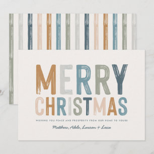 Modern colourful typography Christmas photo Holiday Card