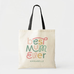 Modern colourful typography elegant stylish tote bag