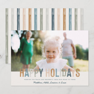 Modern colourful typography happy holidays photo holiday card