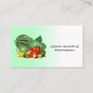 Modern Colourful Vegetables Fruits Nutritionist Business Card