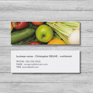 Modern Colourful Vegetables Grocery Nutritionist Mini Business Card