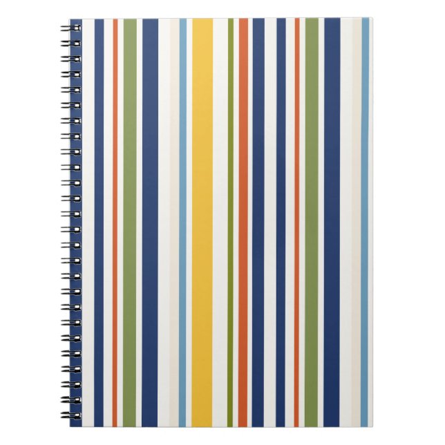 Modern Colourful Vertical Stripe Pattern Notebook (Front)