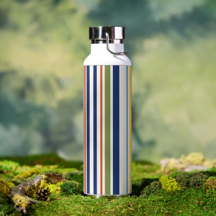 Modern Colourful Vertical Stripe Pattern Water Bottle