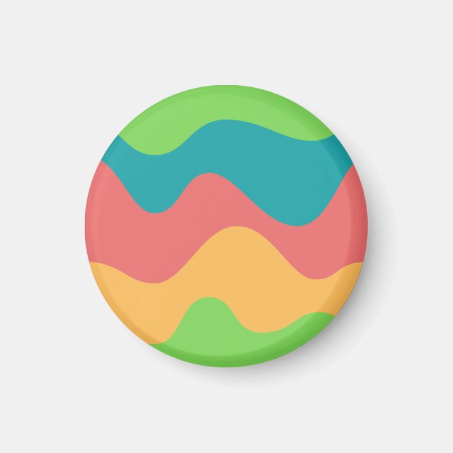 Modern colourful vintage cute pattern green blue magnet (Front)