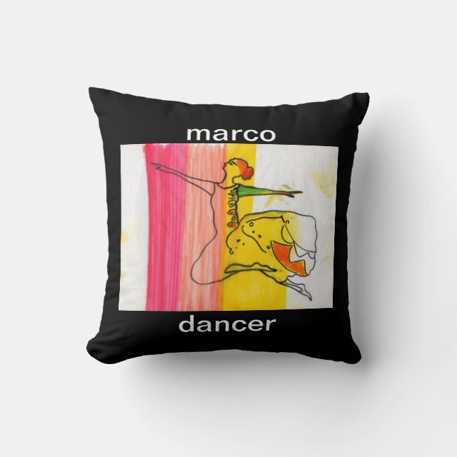 Modern colourful watercolor Ballerina Geometric Cushion (Front)