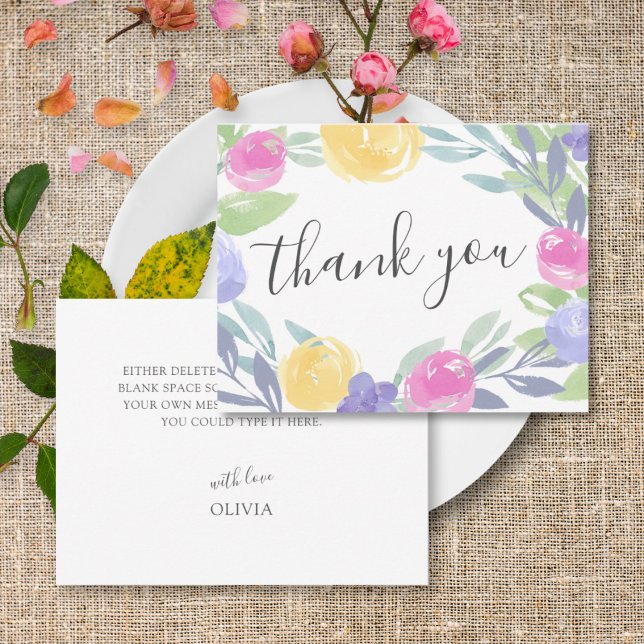Modern Colourful Watercolor Floral Thank you  (Creator Uploaded)