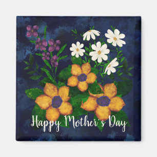 Modern Colourful Watercolor Florals Mother’s Day Magnet