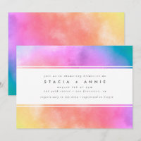 Modern Colourful Watercolor Rainbow Bridal Shower