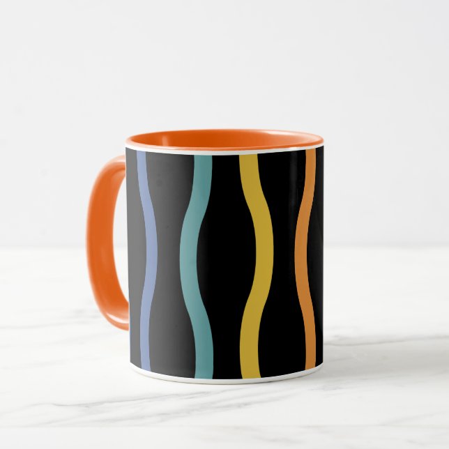 Modern Colourful Wave Pattern Mug (Front Left)