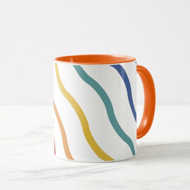 Modern Colourful Wave Pattern Mug (Front Right)