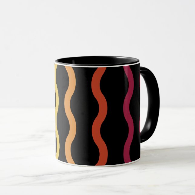 Modern Colourful Wave Pattern Mug (Front Right)