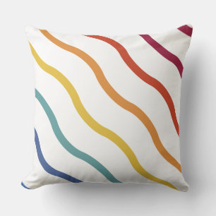 Modern Colourful Wave Pattern Throw Pillow