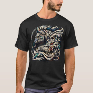 Modern Colourful Wearable Art Zebra Design Printed T-Shirt