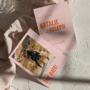 Modern Colourful Whimsical Unique Fun Photo Weddin Save The Date