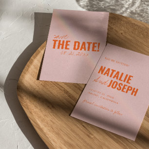 Modern Colourful Whimsical Unique Fun Wedding Save The Date