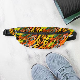 Modern Colourful Wild Animal Print Camoiflage Pain Bum Bags