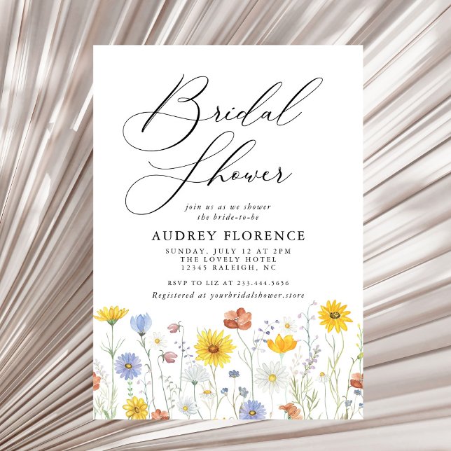 Modern Colourful Wildflower Floral Bridal Shower Invitation (Creator Uploaded)