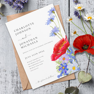 Modern Colourful Wildflower  Invitation