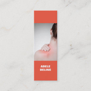 Modern Colourful Women Back Massage Therapist Mini Business Card