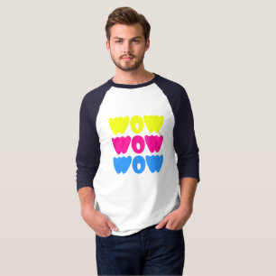 Modern colourful WOW MOM Saying Simple day T-Shirt