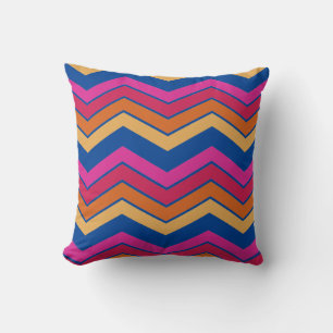 Modern Colourful Zigzag Chevron Pattern Girly  Cushion