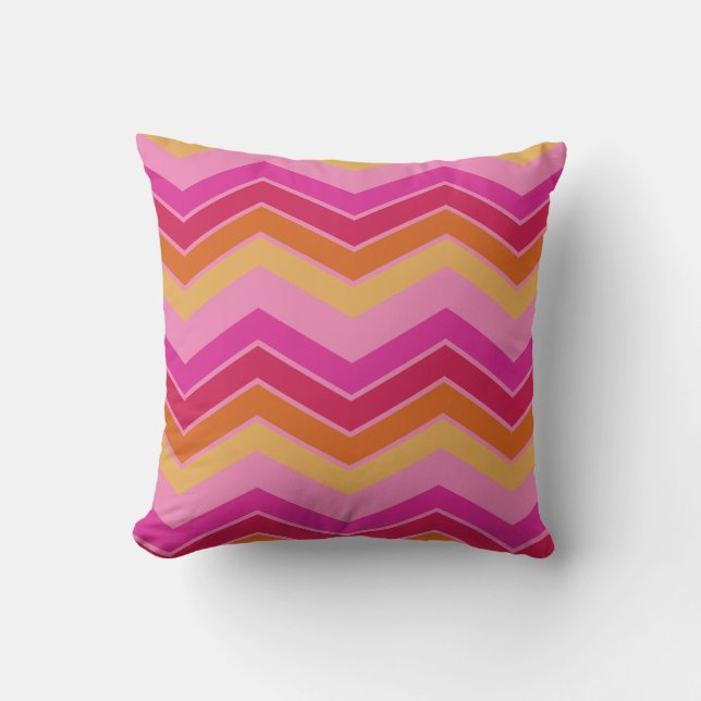Modern Colourful Zigzag Chevron Pattern Girly  Cushion (Front)
