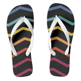 Modern Colourful Zigzag Pattern Flip Flops