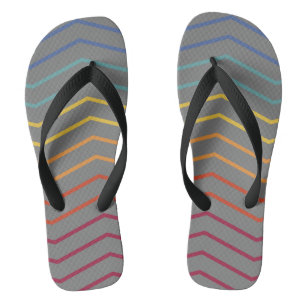 Modern Colourful Zigzag Pattern Flip Flops