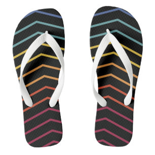 Modern Colourful Zigzag Pattern Flip Flops