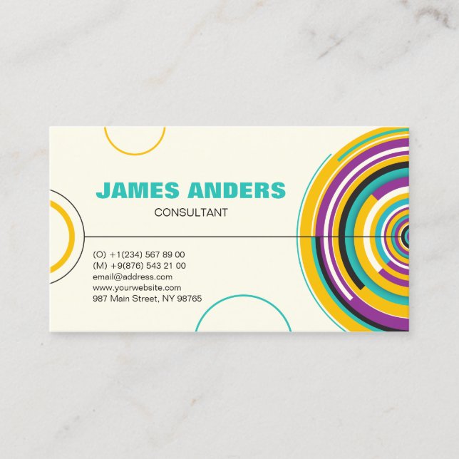 Modern Colours Abstract Professional Business Card (Front)