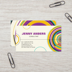 Modern Colours Circles Shapes Abstract Professiona Business Card